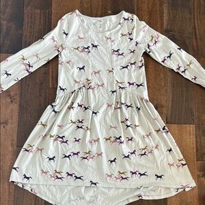 Tea Collection Blue and White Cuffed Long Sleeve Sundress